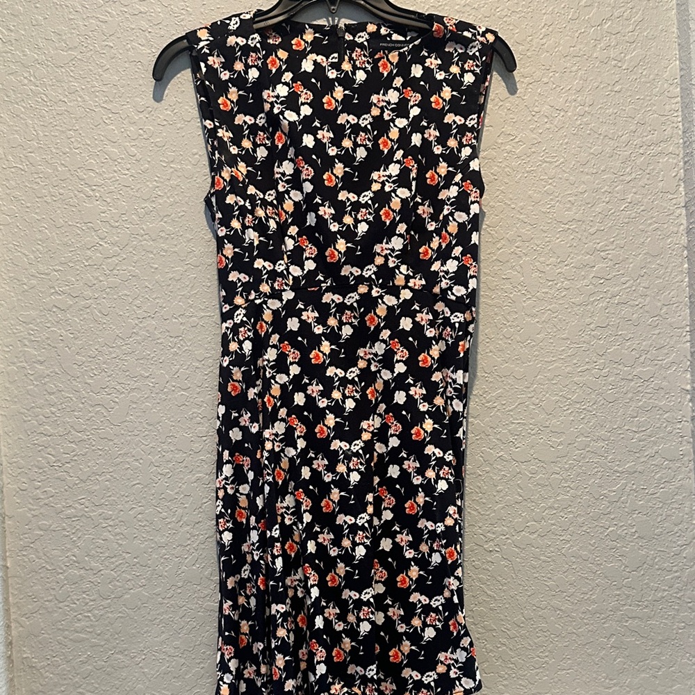 French connection Sleeveless Dress - Navy and floral print fit and flare